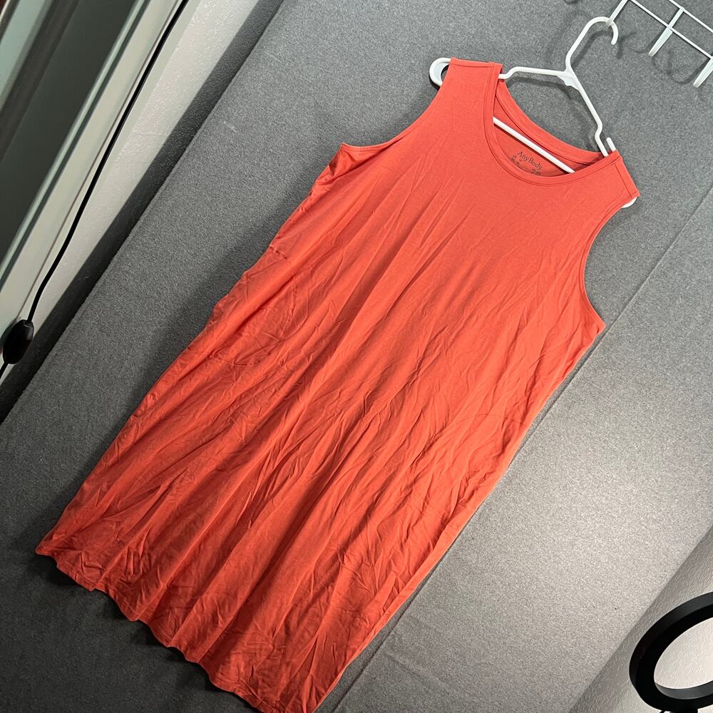 AnyBody Cozy Knit Jersey Tank Dress Burnt Sienna Size 1X - Picture 4 of 13